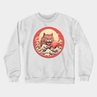 Angry Ramen Cat Japanese Design Crewneck Sweatshirt